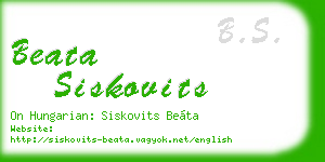 beata siskovits business card